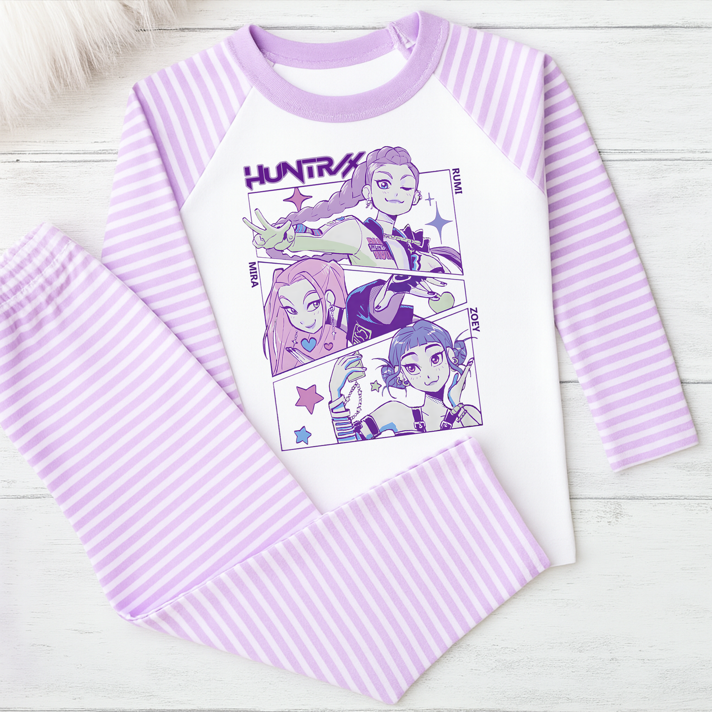 Huntrix Demon Hunters Lilac Striped PJs Pyjamas