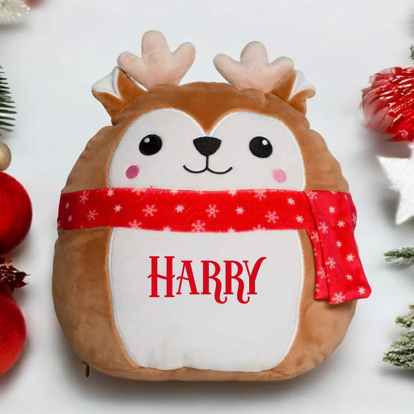 Personalised Squidy Reindeer Soft Toy