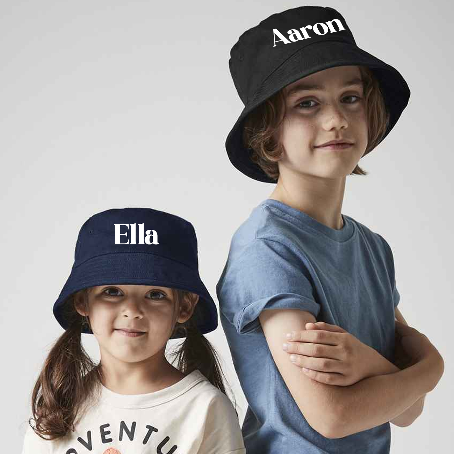 Personalised Kids Bucket Hat - 2 sizes and 4 colours available