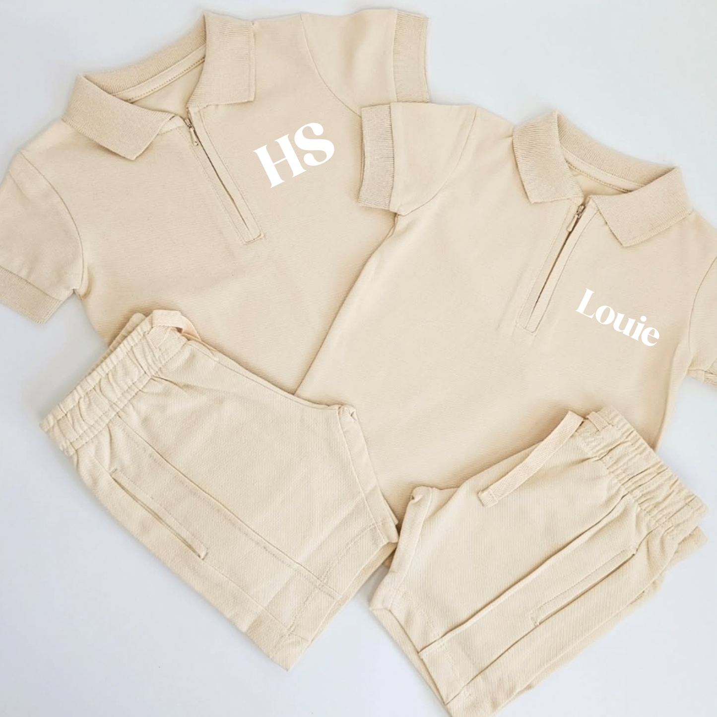 Personalised Initials Shorts & Polo Shirt Set