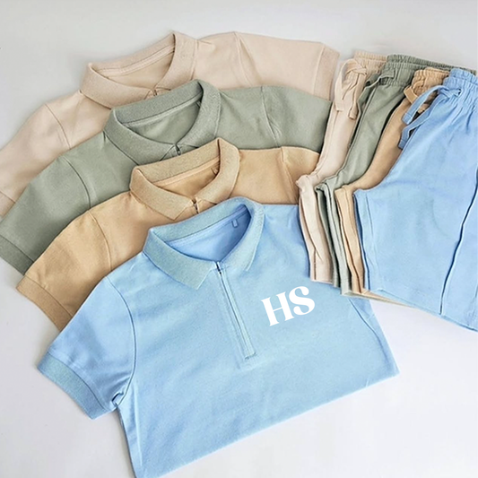 Personalised Initials Shorts & Polo Shirt Set