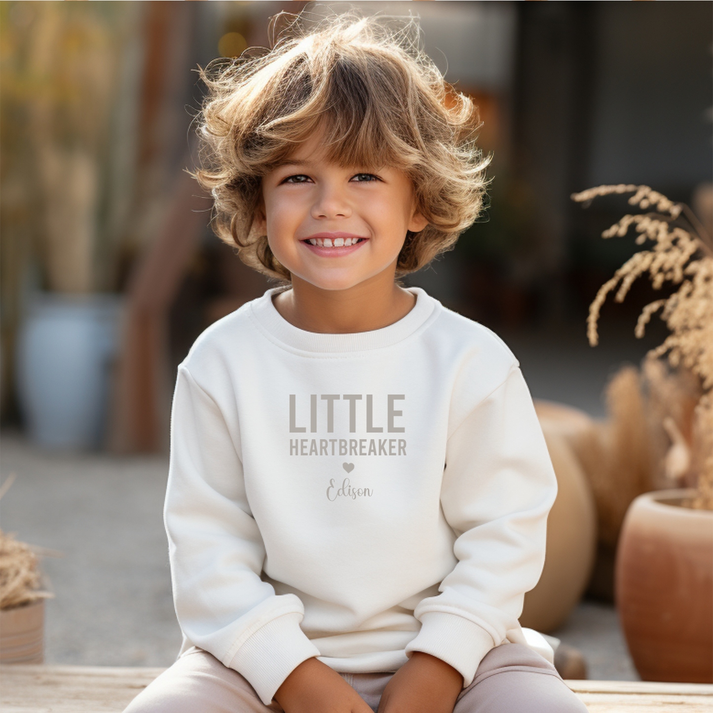 Personalised Little Heartbreaker White Sweatshirt