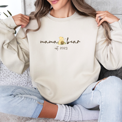 Personalised Mama Bear Mini Bear design - Est Year Matching Sweatshirt