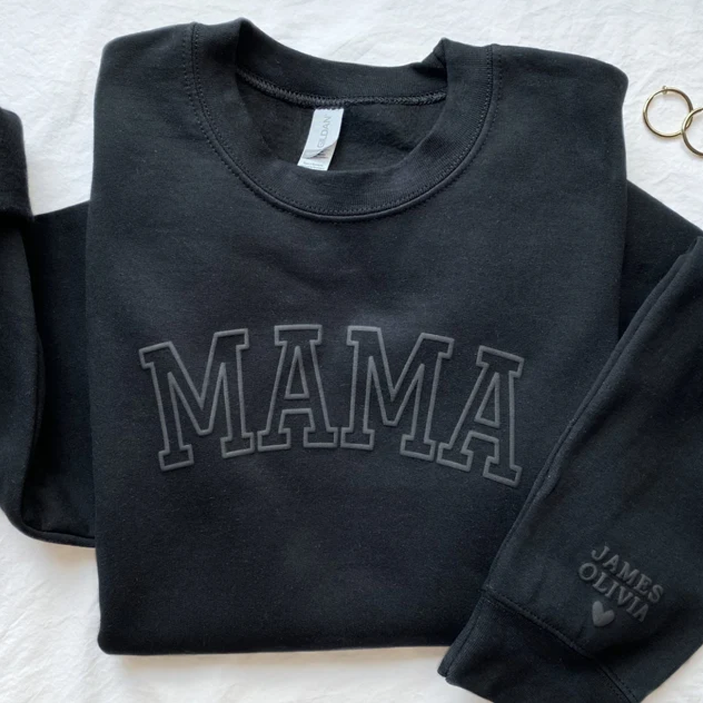 Personalised Sleeve Mama Sweatshirt - PUFF Print