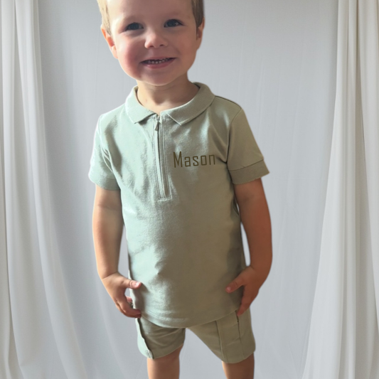 Personalised Name Shorts & Polo Shirt Set