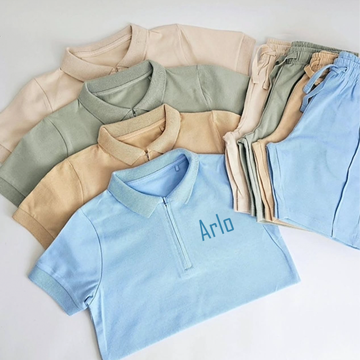Personalised Name Shorts & Polo Shirt Set