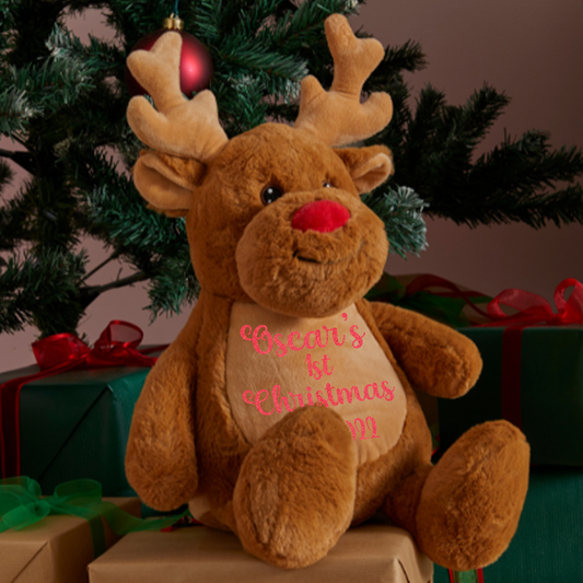 Personalised 1st Christmas Reindeer Teddy
