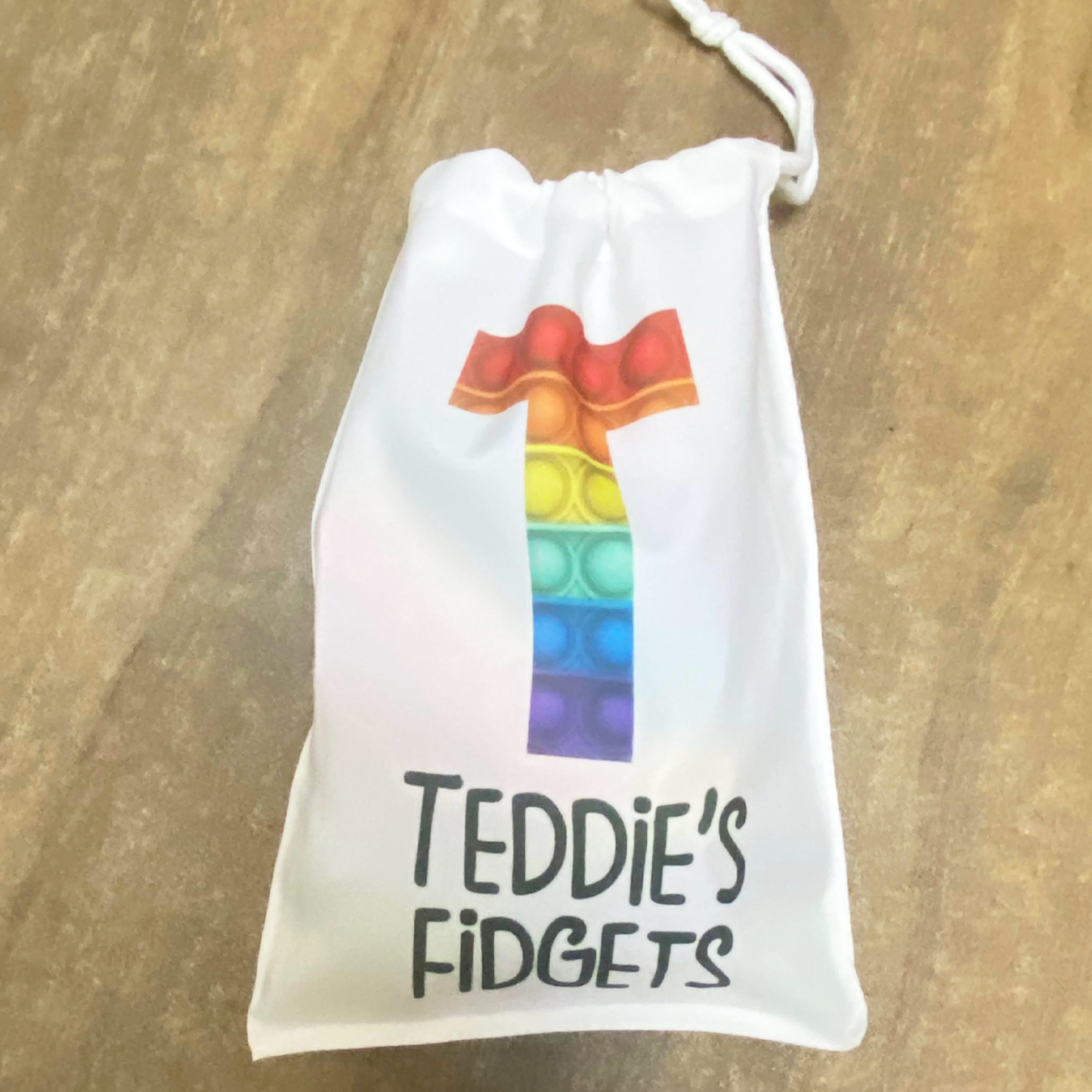 Personalised Fidget Pop it Toys Storage Bag & 24pc Fidgets Set Pop Its Toy