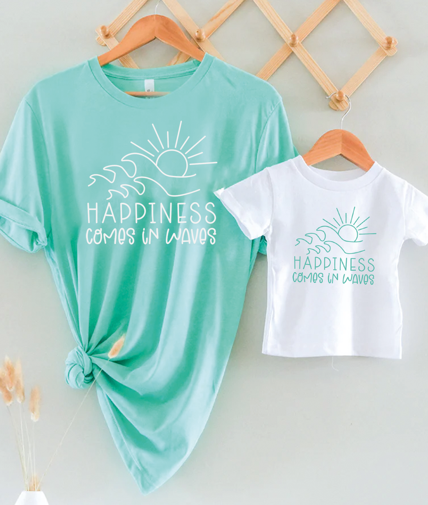 Happiness Comes In Waves Summer Beach T-Shirt
