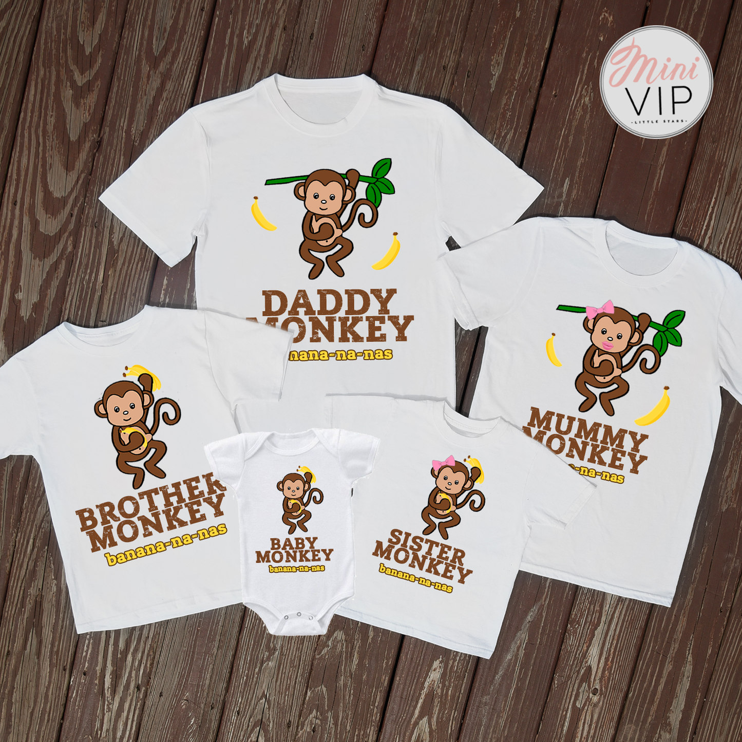 Baby Monkey Banana-na-nas t-shirts - baby & kids sizes