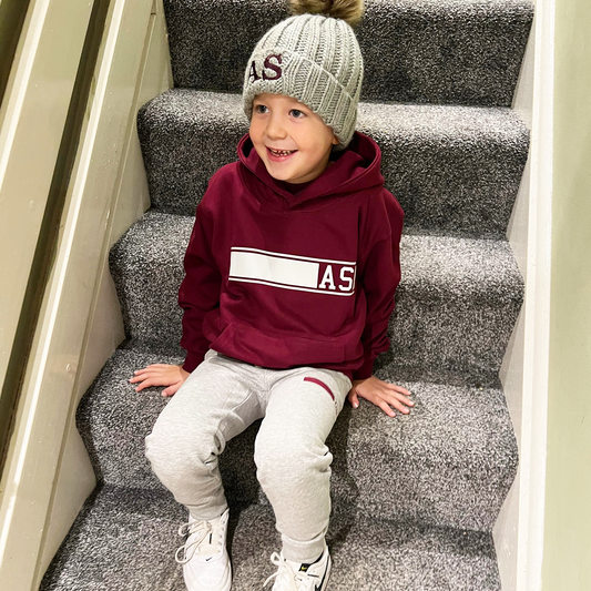 Personalised Maroon & Grey MiniVIP© Block Tracksuit Lounge Set