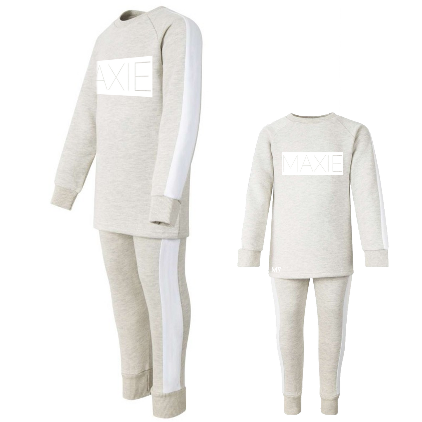 Personalised Ecru Block Striped Tracksuit