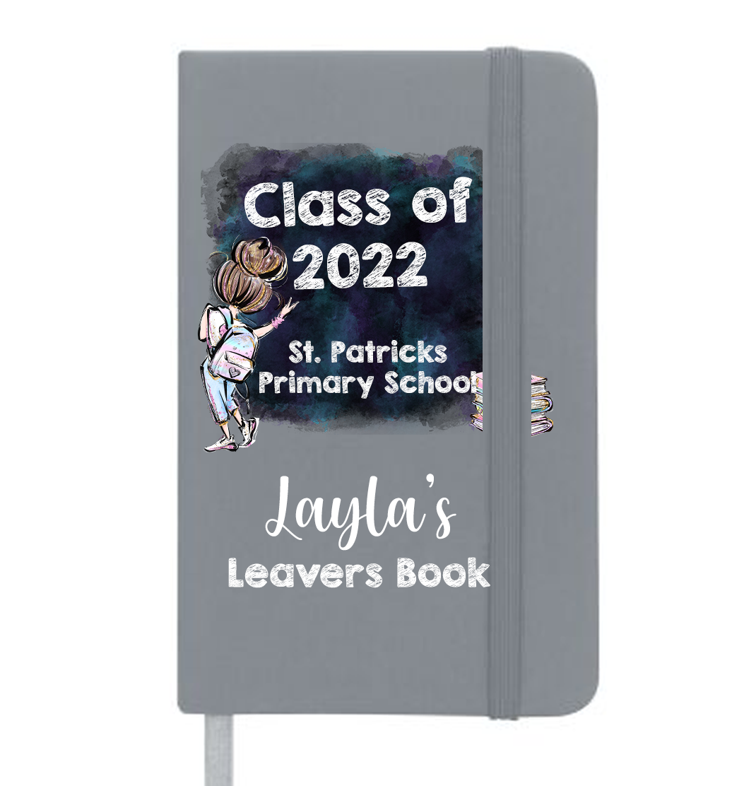 Personalised A6 Hardback Cover School Leavers Messages Notebook - more colour options!