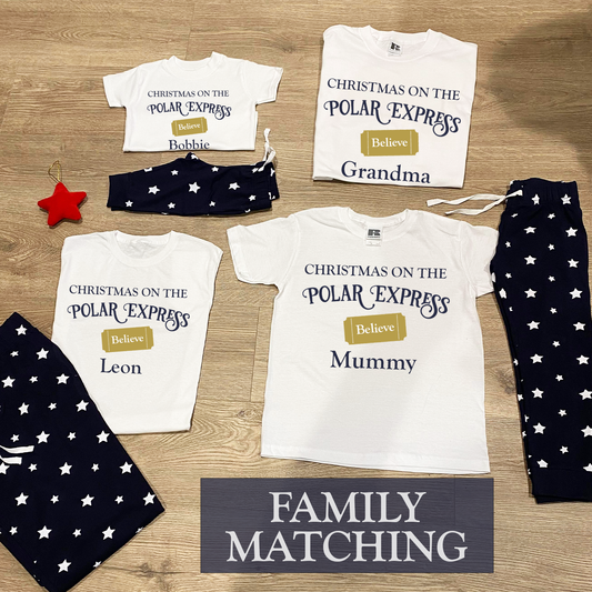 Christmas on the Polar Express - Believe Personalised Family Matching PJs