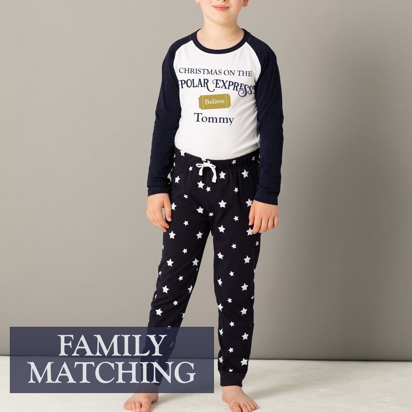 Personalised Christmas on the Polar Express - Believe Family Matching PJs
