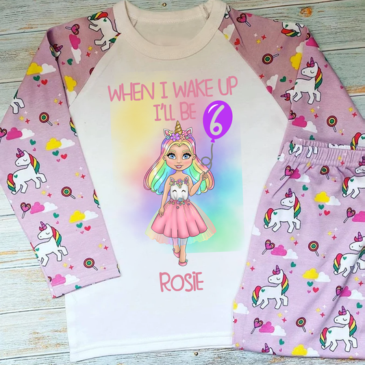 Personalised Birthday Unicorn PJs