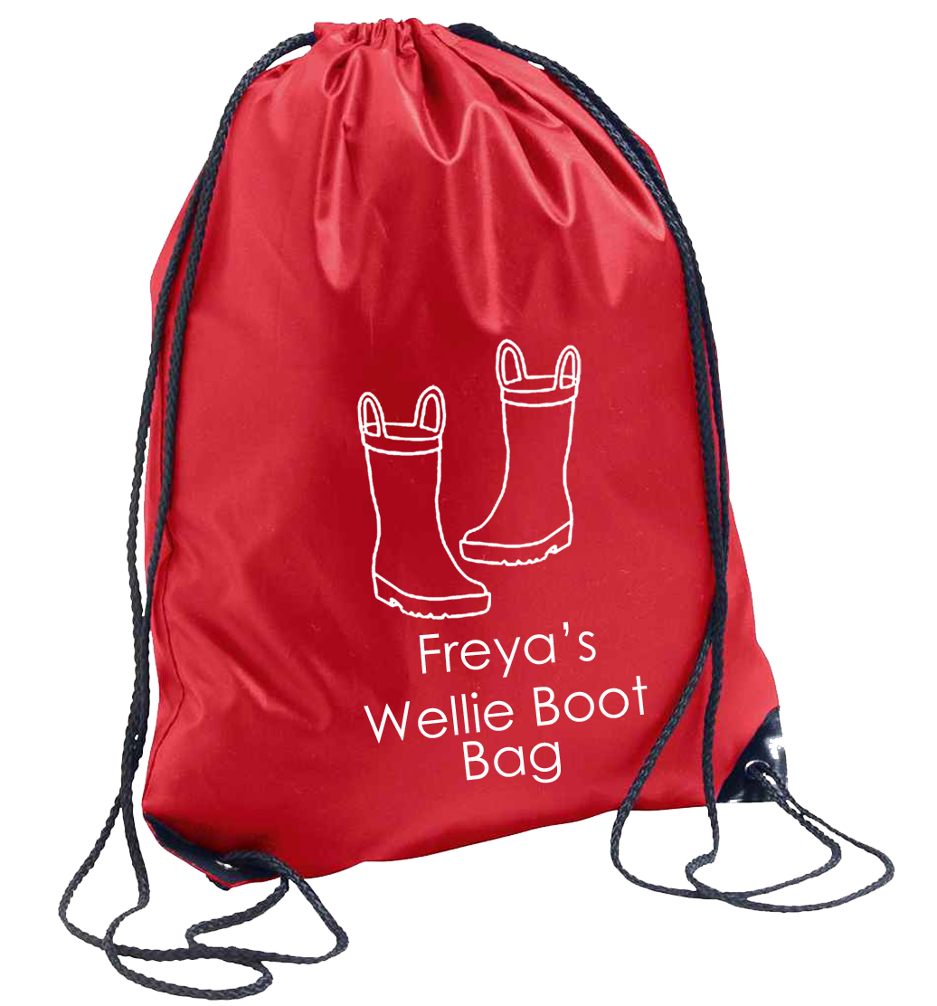 Personalised Wellie Boot Drawstring Bag - other colour options