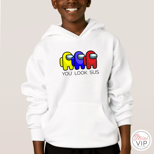 You Look Sus White Hoodie