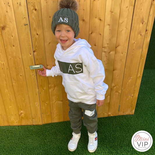 Personalised Khaki/White Tracksuit Lounge Set A/W