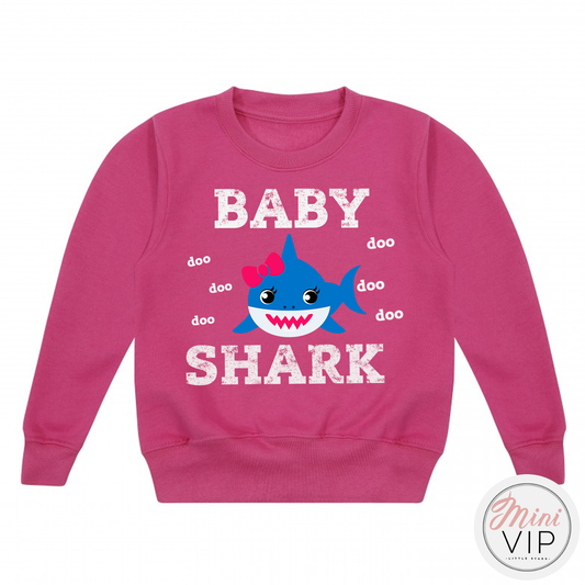 Personalised Baby Shark Cerise Pink Sweatshirt