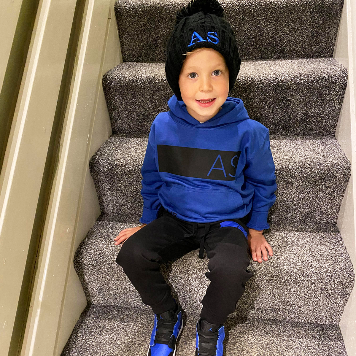 Personalised Black & Royal MiniVIP© Block Tracksuit Lounge Set
