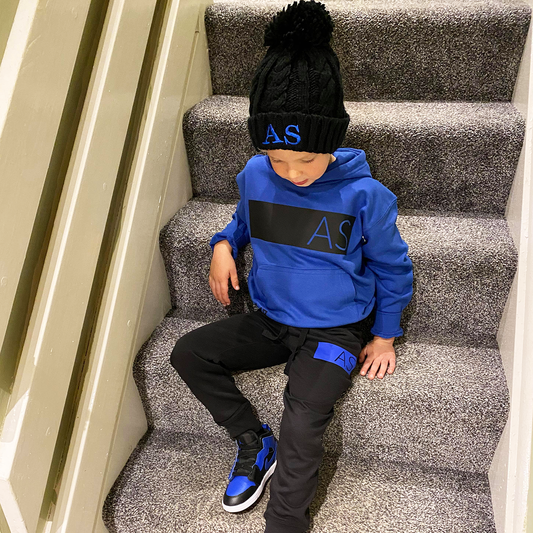 Personalised Black & Royal MiniVIP© Block Tracksuit Lounge Set