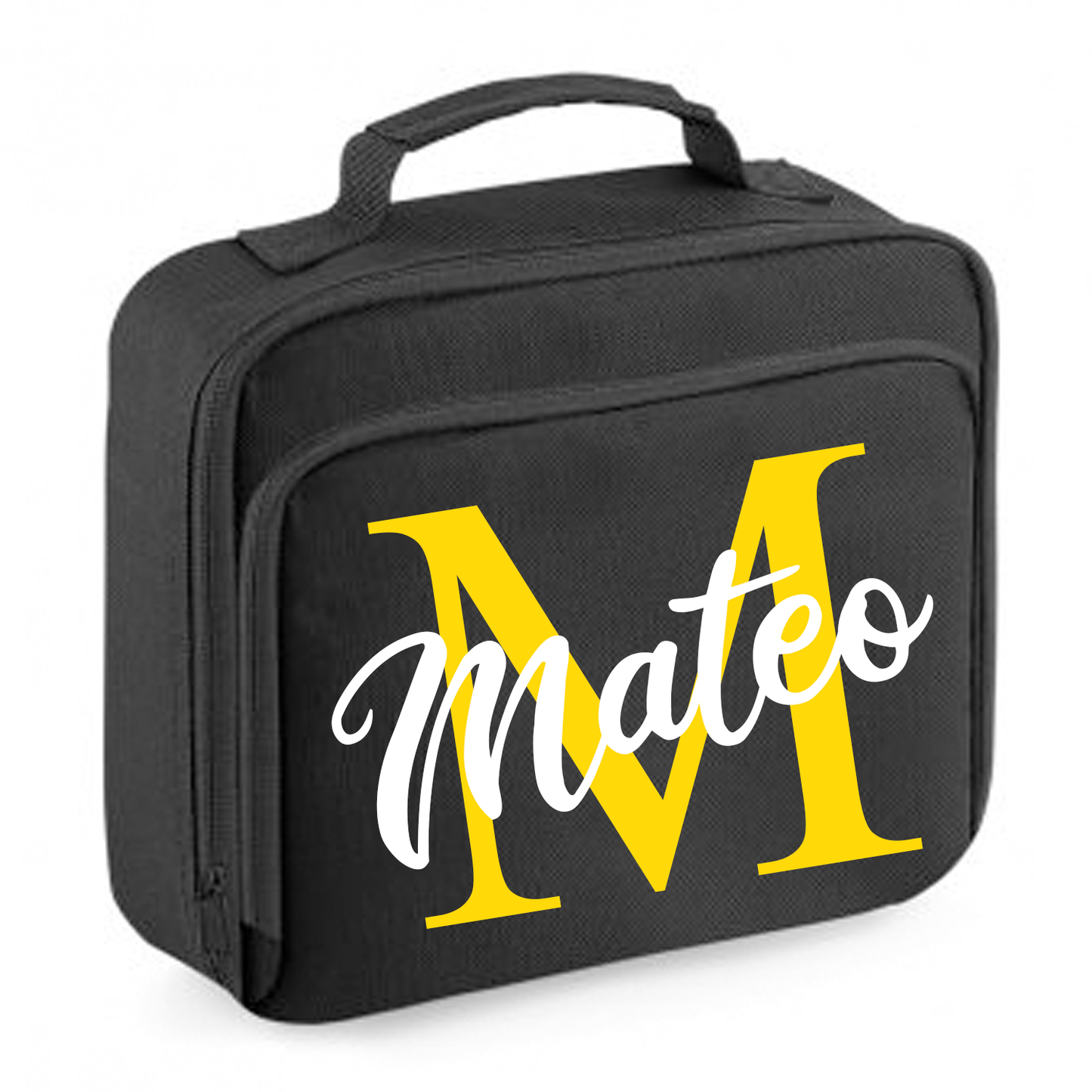 Personalised Initial Letter & Script Name Design Lunch Box Bag - other  colour options