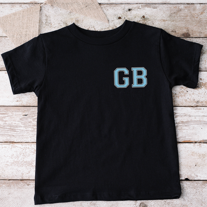 MiniVIP© Personalised Varisty Letters Black T-Shirt