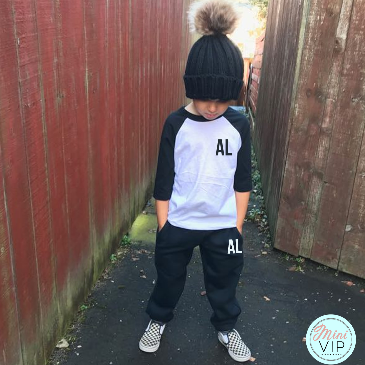 Personalised Black/White Baseball T-Shirt Tracksuit Lounge Set