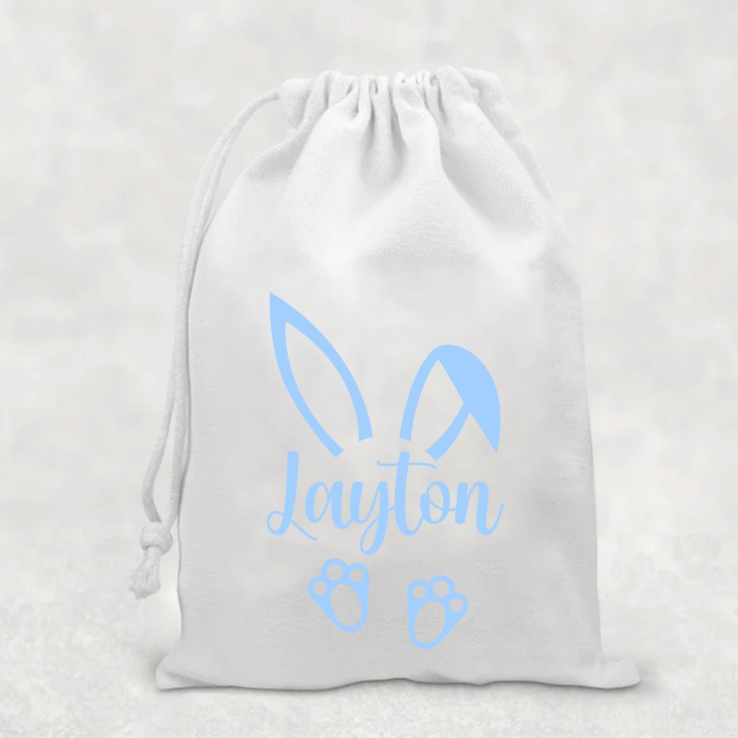 Personalised Easter Pink or Blue Bunny Treat Bag - different sizes available