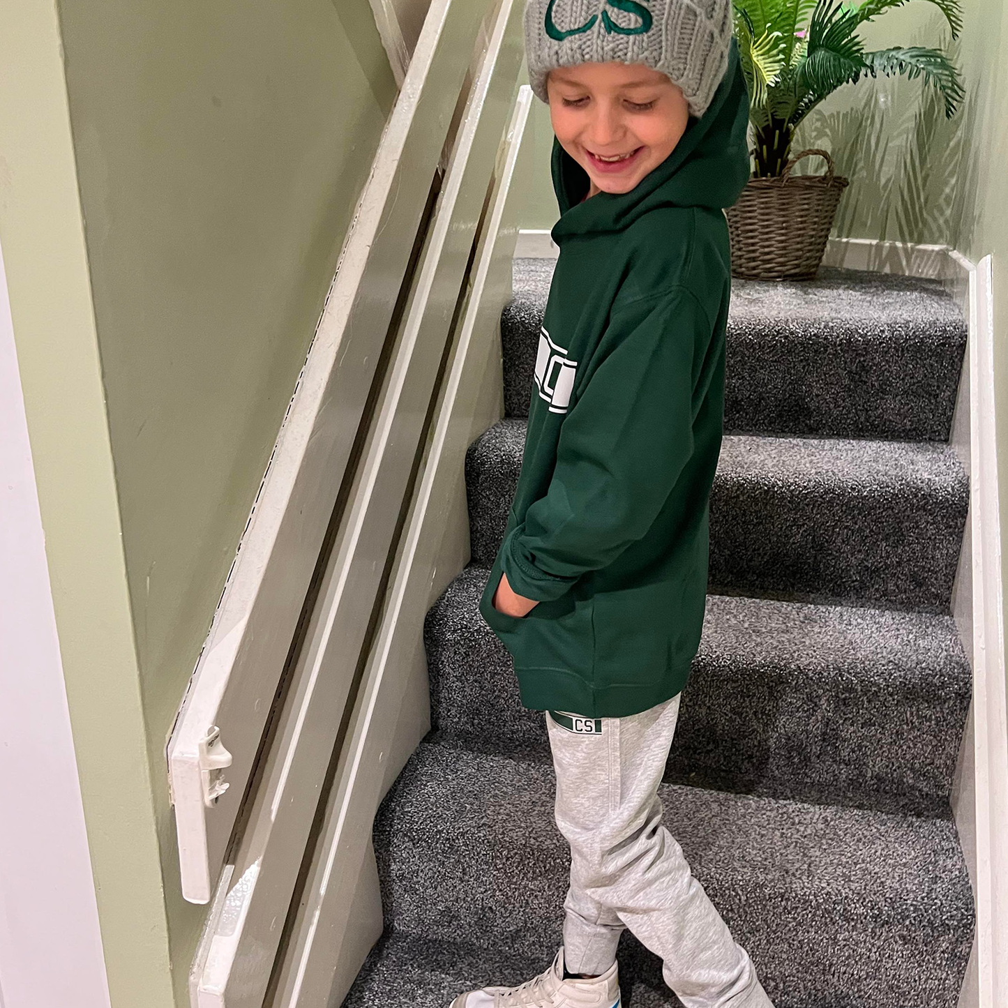 Personalised Bottle Green & Grey MiniVIP© Block Tracksuit Lounge Set