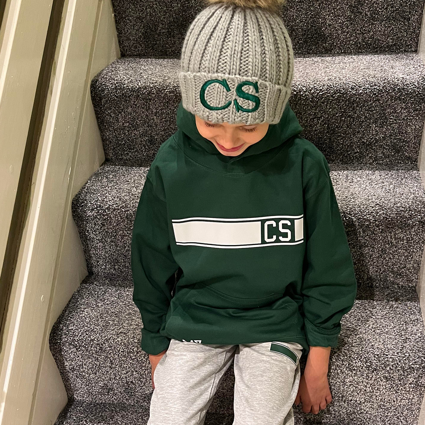 Personalised Bottle Green & Grey MiniVIP© Block Tracksuit Lounge Set