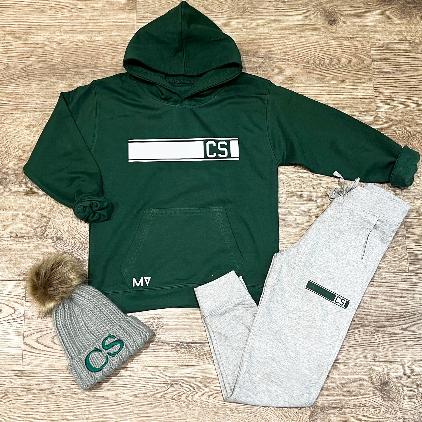 Personalised Bottle Green & Grey MiniVIP© Block Tracksuit Lounge Set