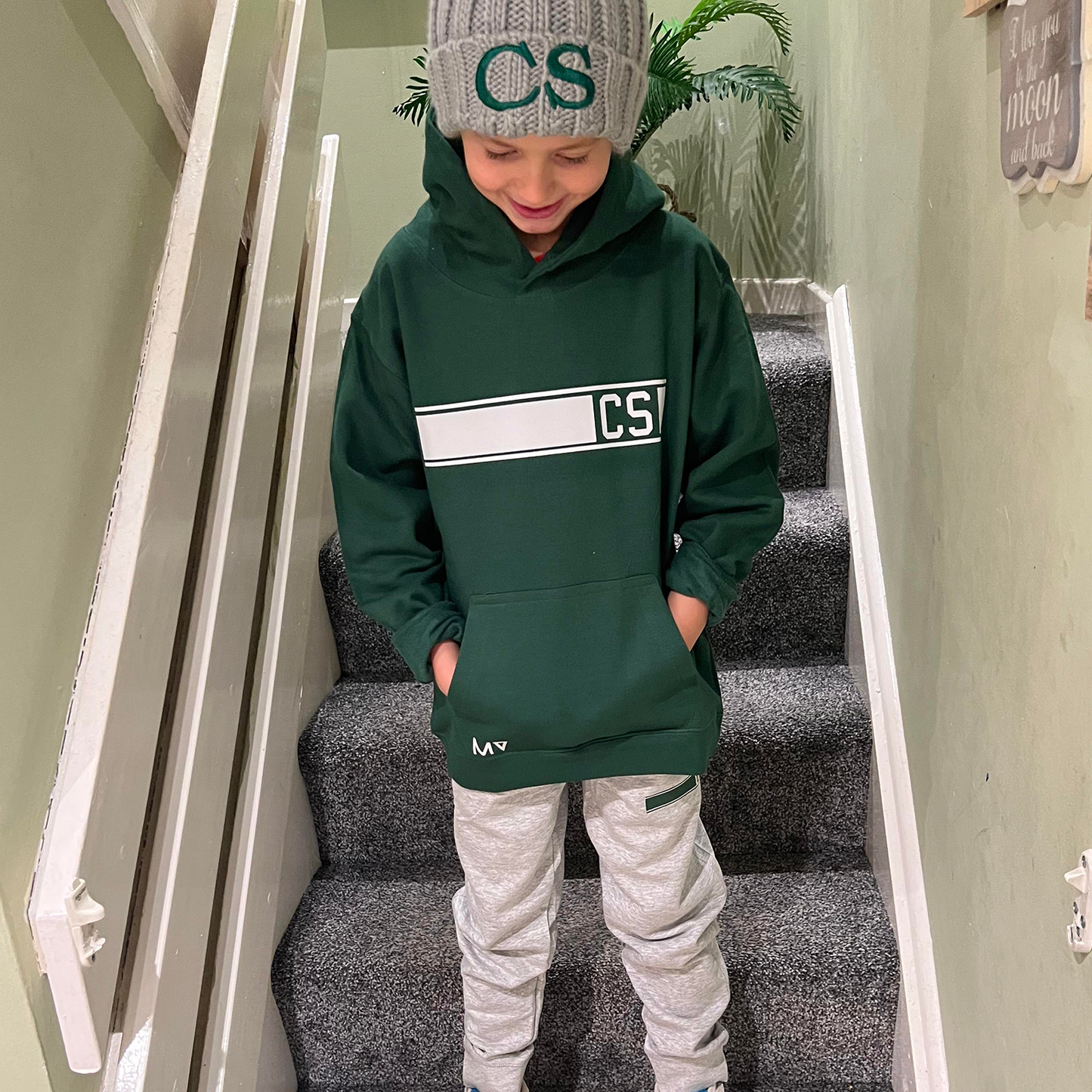 Personalised Bottle Green & Grey MiniVIP© Block Tracksuit Lounge Set
