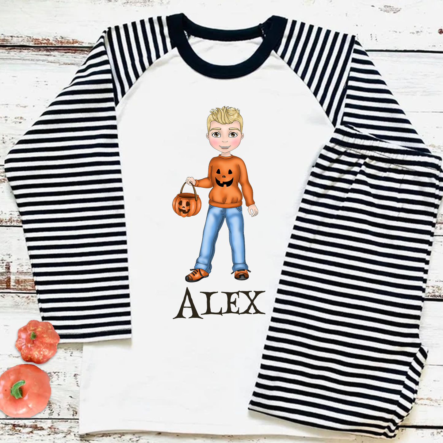 Personalised Pumpkin Boy Character Halloween PJS Pyjamas