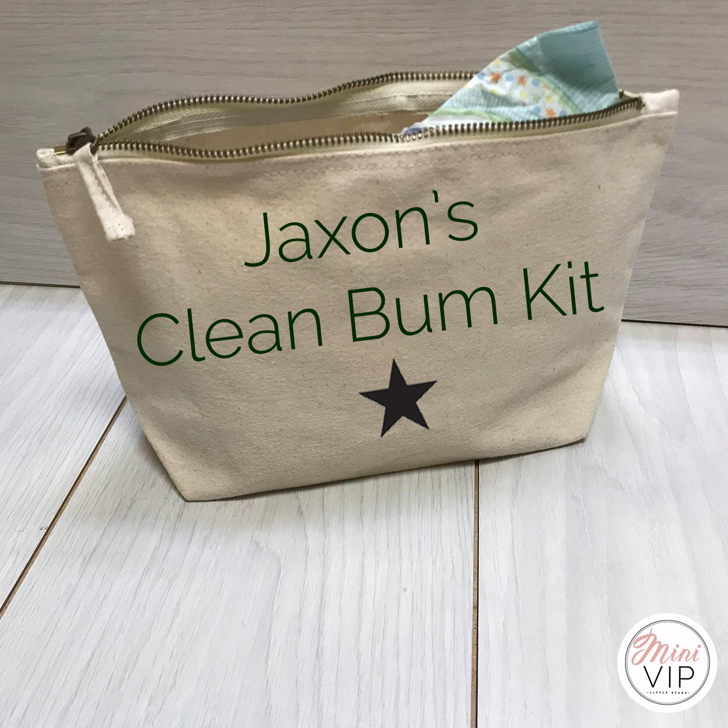 Personalised Clean Bum Kit Nappy Wallet - Changing Pouch