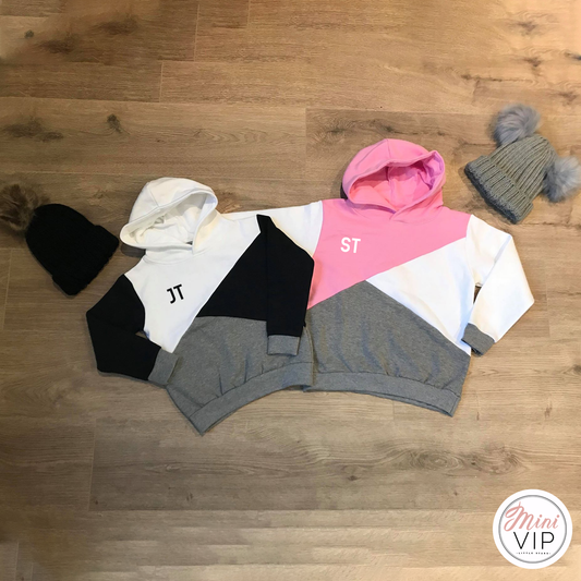 Personalised Initials Block Contrast Hoodie