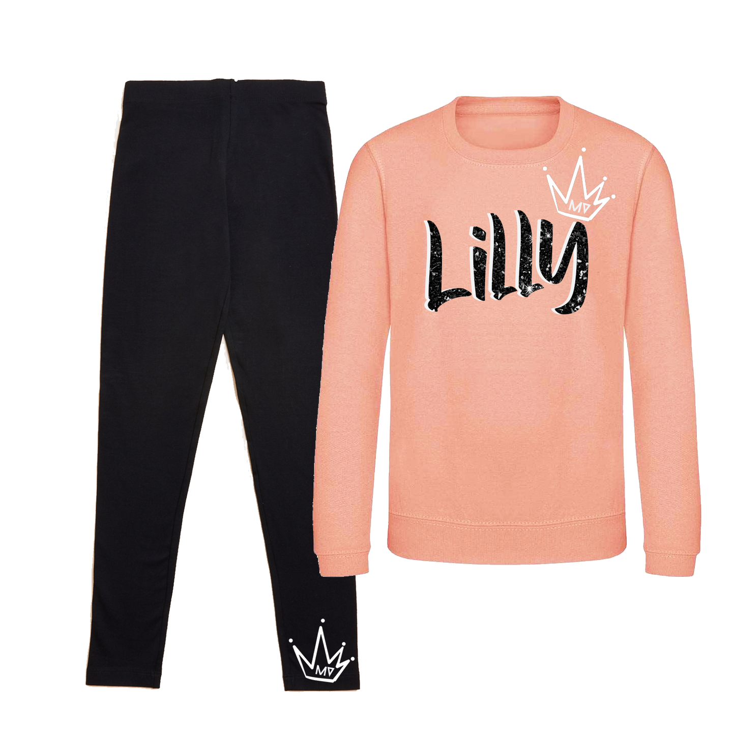 Personalised Crown Girls Lounge Set