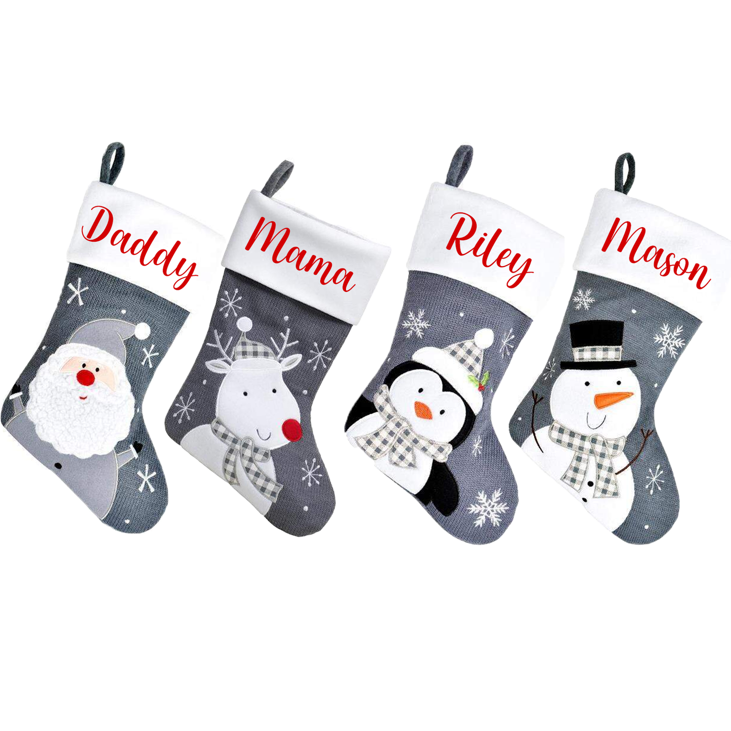 Deluxe Dark Grey Theme Personalised Stocking