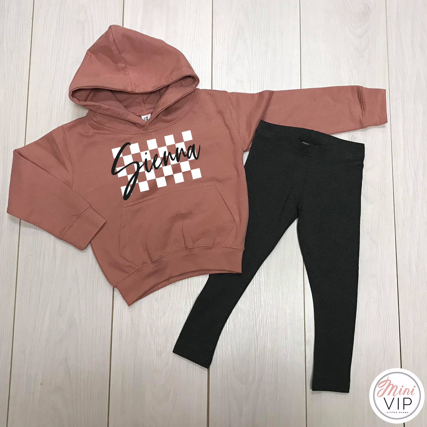 Personalised Checkered Hoodie & Leggings Lounge Set