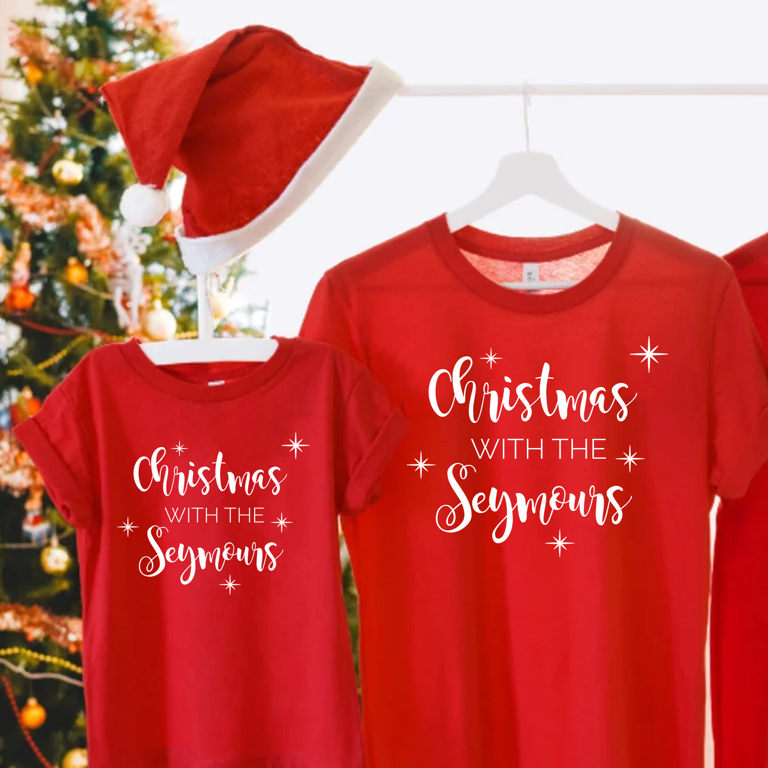 Personalised Family Christmas with the Red T Shirts