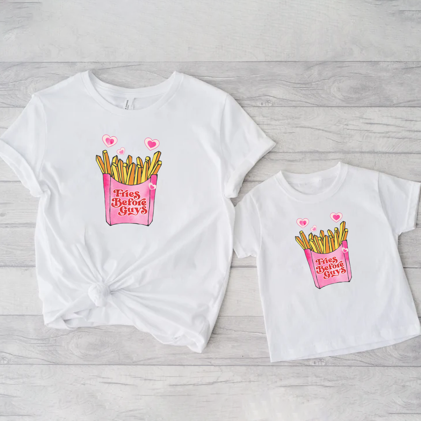 Fries Before Guys White T-Shirt