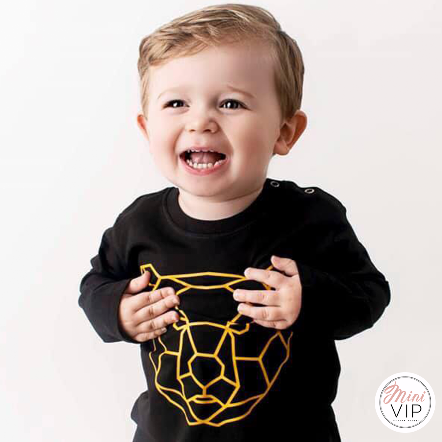 Geo Bear - Black Long Sleeve T-Shirt