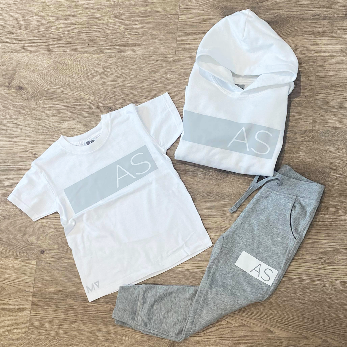 Personalised Grey/White Tracksuit Lounge Set -MiniVIP