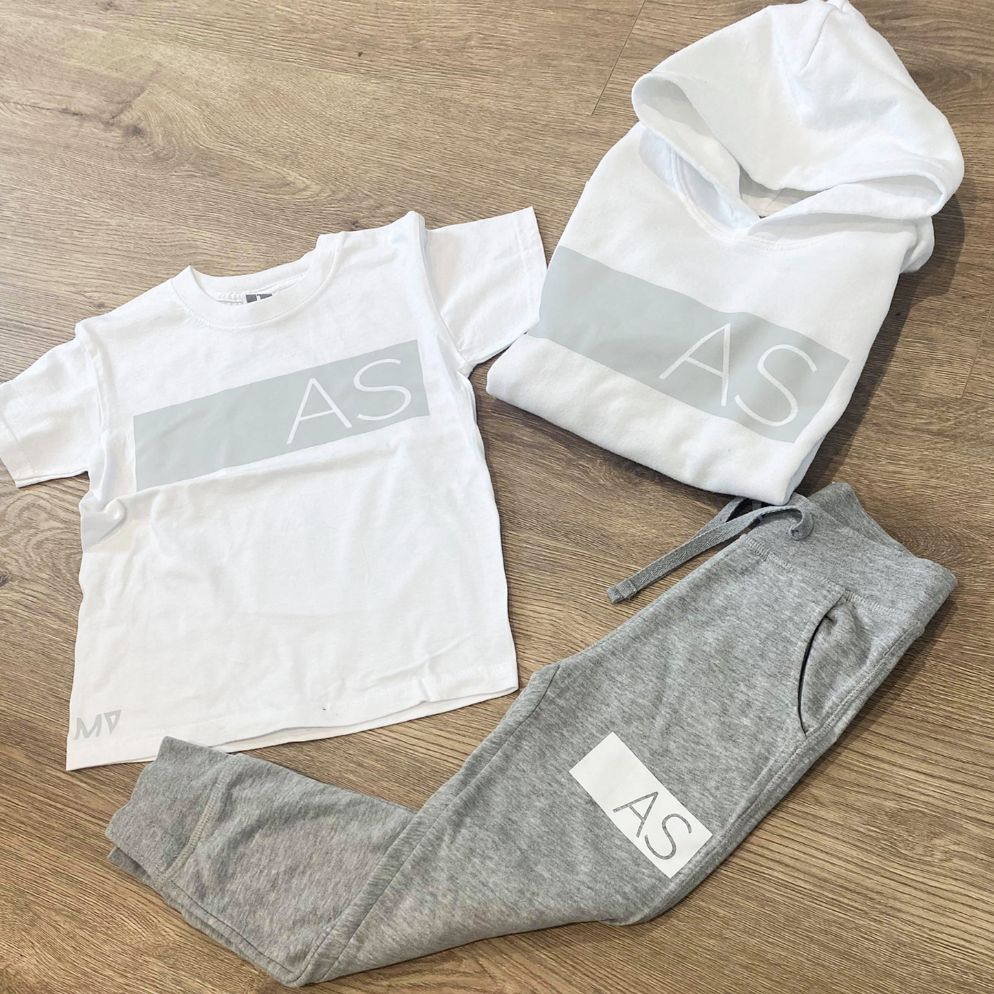 Personalised Grey/White Tracksuit Lounge Set -MiniVIP