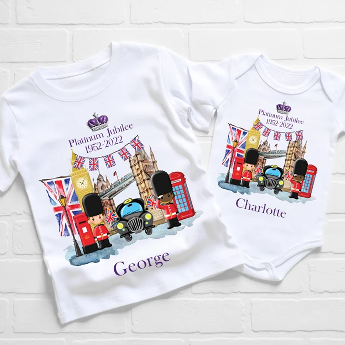 Queen's Platinum Jubilee London Design White T-Shirt - Jubilee Celebrations