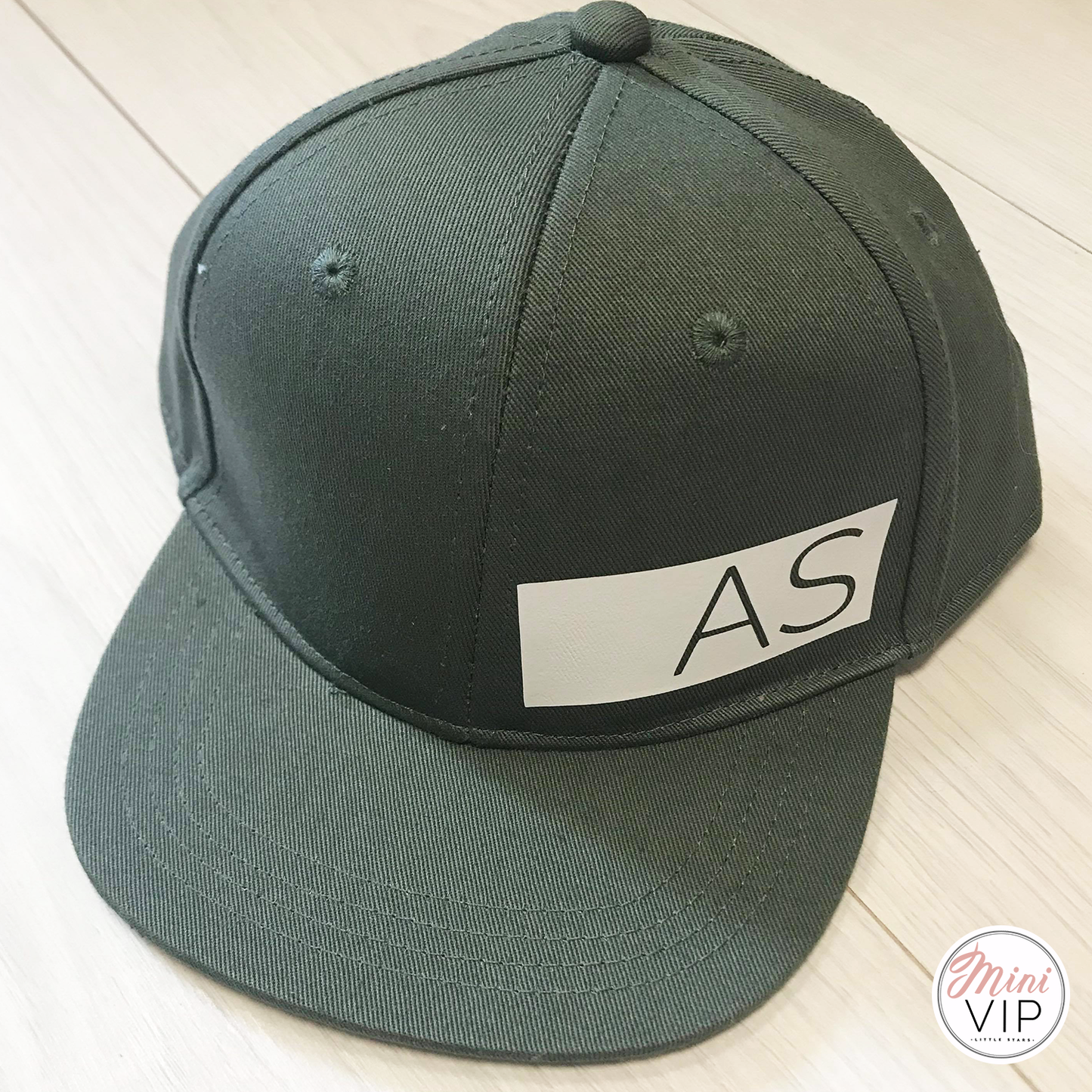 Personalised Khaki/White Stripe Snap Back Cap - 3 different size options