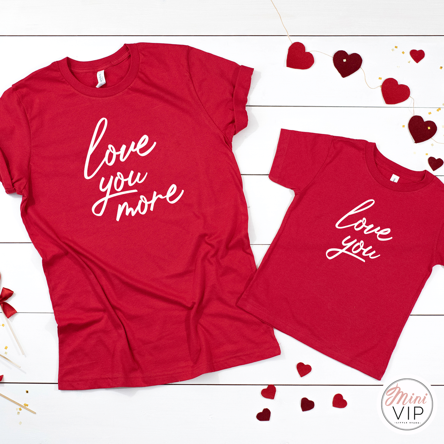 Love You - Love You More Red Twinning T-Shirts