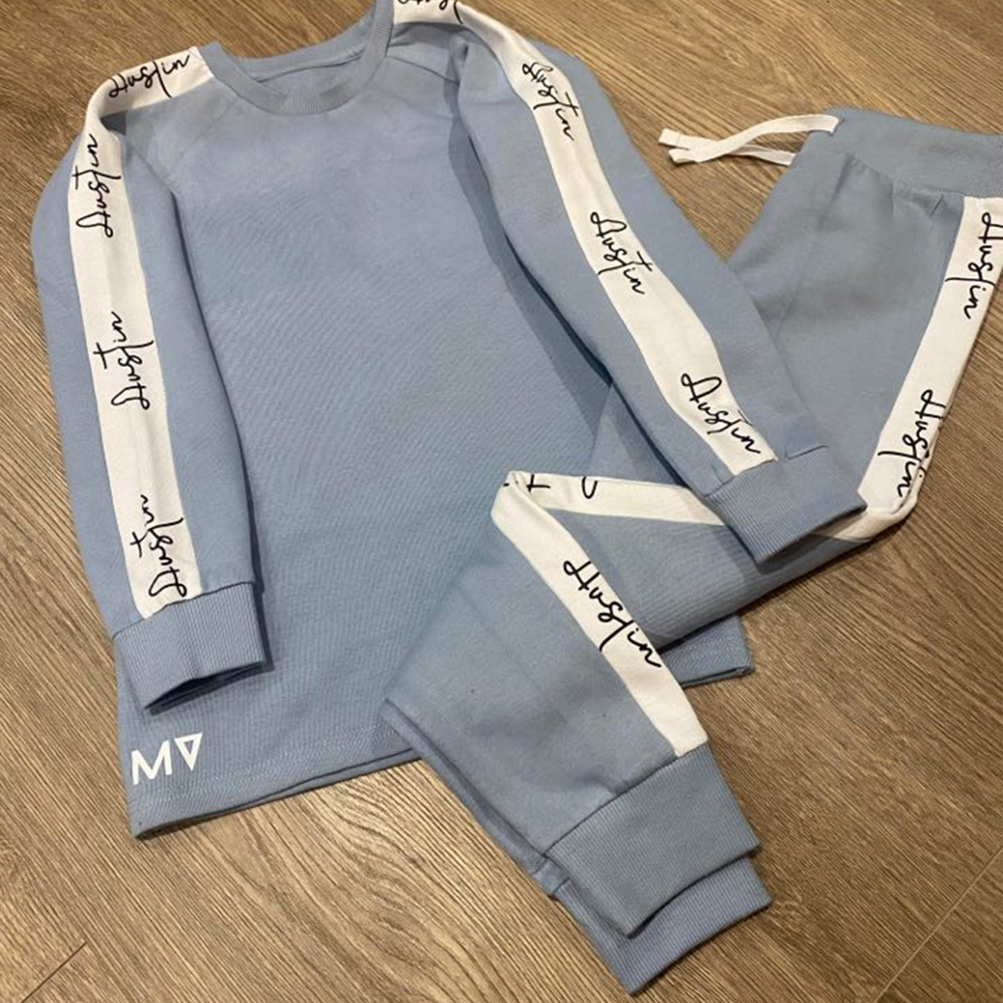 Personalised Repetitive Script Stripe Tracksuit - 5 colour options for Boys & Girls