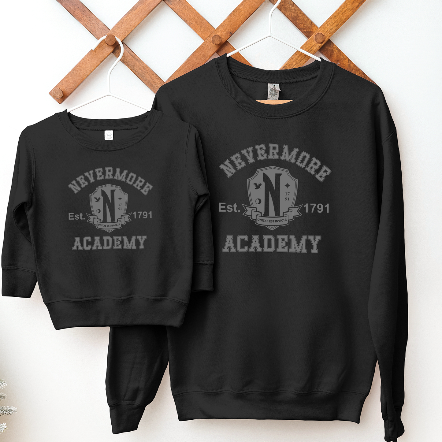 Nevermore Academy Grey Logo - Black Sweatshirt